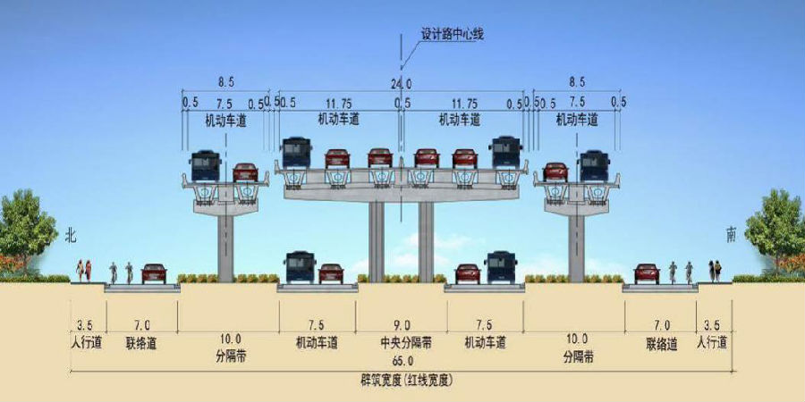 匝道段标准横断面布置图